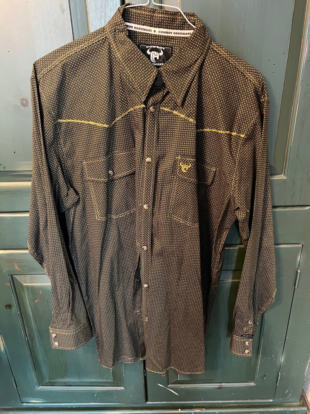 Cowboy Hardware Brown/Black Printed Western Button-Down Shirt